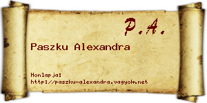 Paszku Alexandra névjegykártya